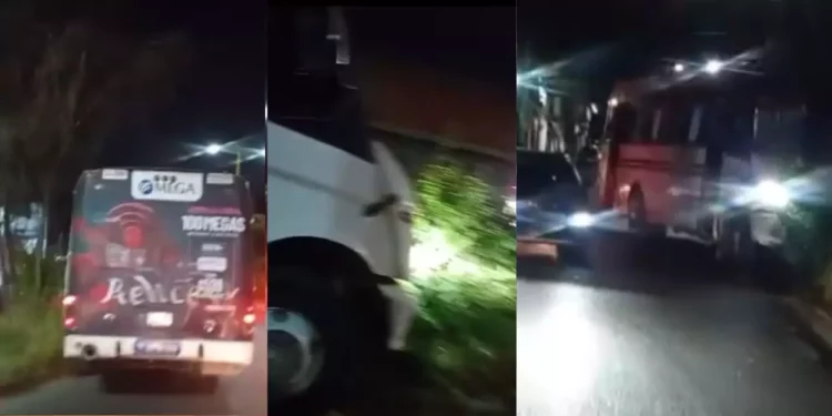 VIDEO | Falla en frenos casi provoca tragedia: autobús termina sobre camellón y pasajeros viven minutos de pánico