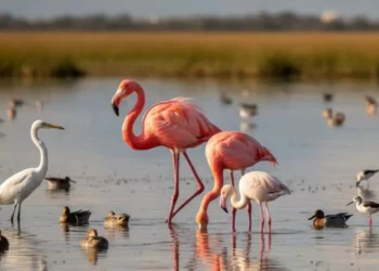 Flamencos rosados sorprenden en el lago de Texcoco tras años de ausencia