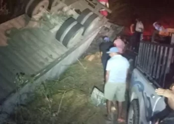 Volcadura de tráiler en la carretera Salina Cruz–Huatulco termina en rapiña masiva