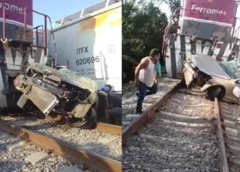Fatal intento por ganarle el paso al tren deja dos muertos en Pueblo Nuevo Papaloapan