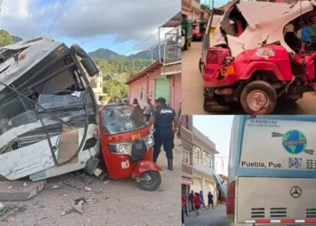 Autobús turístico fuera de control embiste vivienda y mototaxi en Juquila