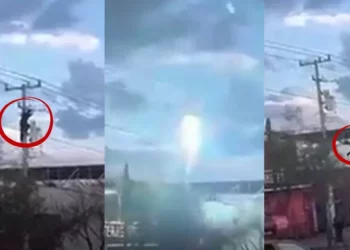 VIDEO | Hombre sufre descarga eléctrica al intentar huir de la policía en Nuevo León