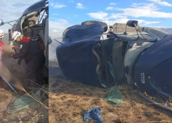Vientos de más de 100 km/h vuelcan tráiler en la 190: un chofer queda atrapado y es rescatado por bomberos
