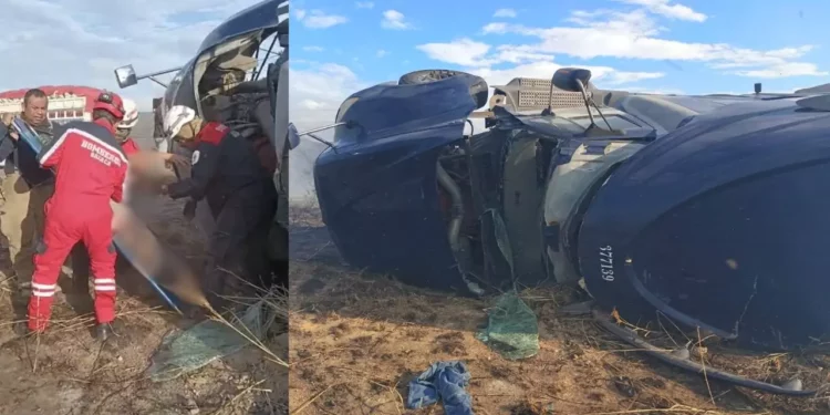Vientos de más de 100 km/h vuelcan tráiler en la 190: un chofer queda atrapado y es rescatado por bomberos