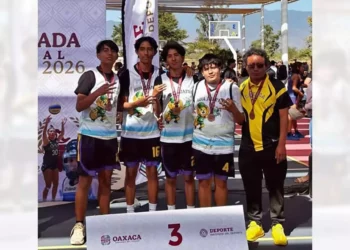 Los jóvenes de Huajuapan se colgaron la medalla de bronce en basquetbol 3x3.