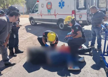 El accidente se suscitó en la avenida 5 de febrero, a la altura de la colonia Tepeyac en Huajuapan