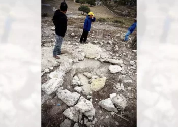 Foto: @Srblue // La zona del hallazgo de piezas prehispánicas en San Pedro Jaltepetongo.
