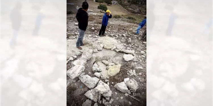 Foto: @Srblue // La zona del hallazgo de piezas prehispánicas en San Pedro Jaltepetongo.