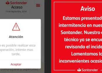 Fallas en Santander hoy: app bancaria presenta problemas en plena quincena