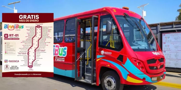 BinniBus Oaxaca ofrece servicio gratuito en la Ruta RT-01 durante enero de 2026