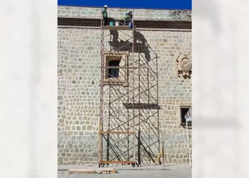 Foto: Jesús Santiago // Continúan los trabajos de rehabilitación del Palacio Municipal de Oaxaca de Juárez realizado con fondos federales.