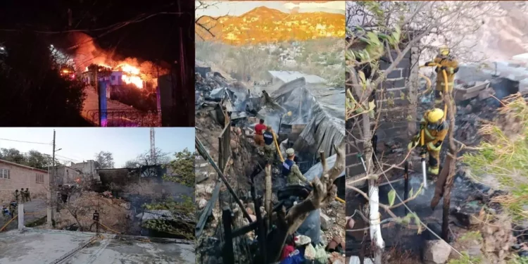 Llamas al amanecer: incendio consume vivienda y alerta a vecinos en Salina Cruz