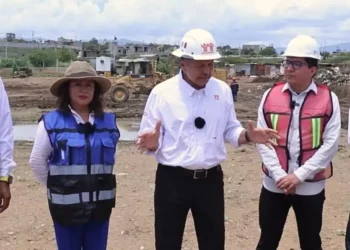 Foto: Tomada de Video // Predio en Las Lomas en Santa María Atzompa, donde se edificarán 208 casas del programa de Viviendas para el Bienestar.