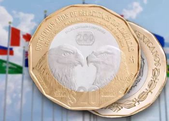 Foto Banxico Un ejemplar de la nueva moneda de 20 pesos.