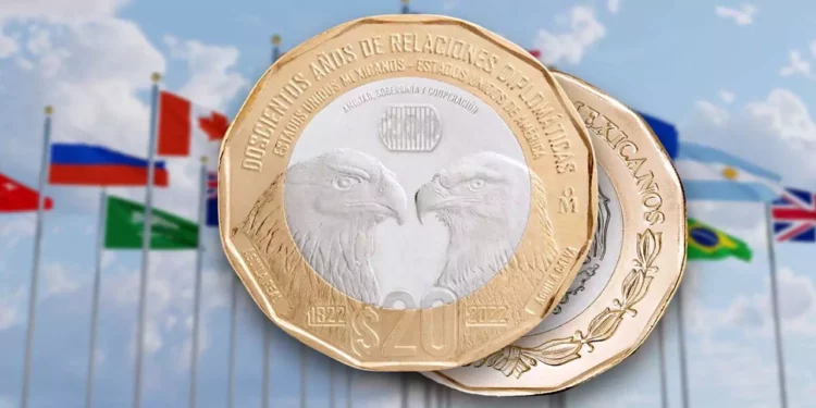 Foto Banxico Un ejemplar de la nueva moneda de 20 pesos.