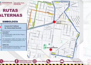 Rutas alternas por BLOQUEO en avenida Universidad y crucero de Cinco Señores