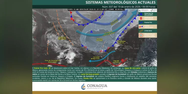 Frente frío 29 pierde fuerza en Oaxaca, pero mantiene mañanas frías y riesgos invernales