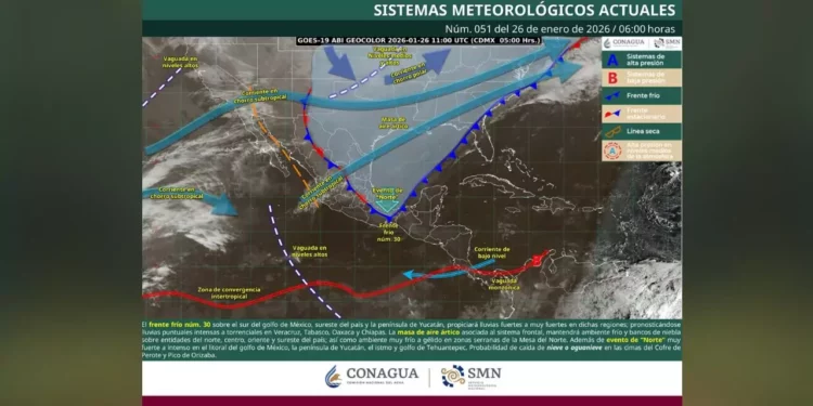Frente frío 30 golpea Oaxaca con vientos extremos, lluvias y riesgo de heladas