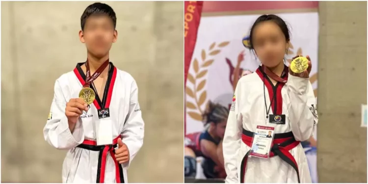 Derecha: Romina López Maldonado, oro en -39 kilogramos de la categoría 2016-2015. Izquierda: Alonso Rodríguez Sánchez, oro en la categoría cadete de 53 kilogramos.