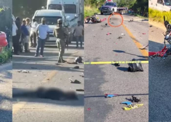 VIDEO | Motociclista muere tras choque frontal y volcadura en la carretera 200 en la Costa de Oaxaca