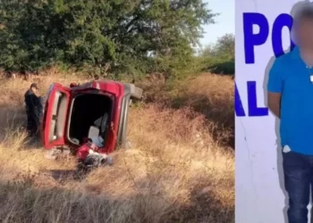 Persecución en la 185D termina en volcadura y detención por robo de vehículo