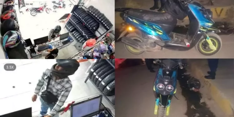 Asaltan refaccionaria de motos en Zaachila y abandonan motoneta en la huida