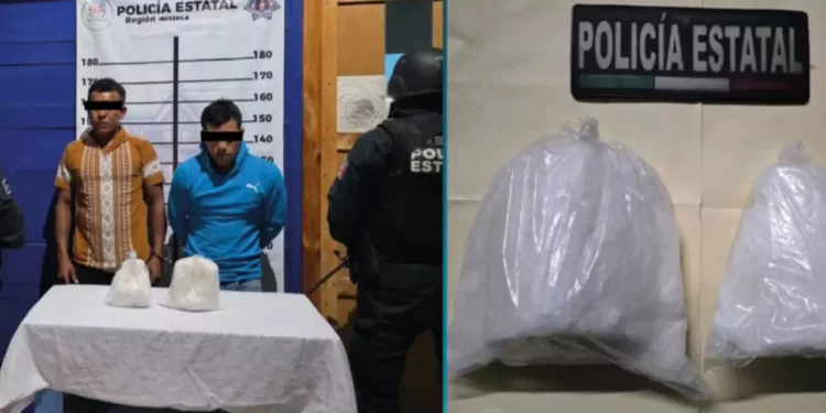 Dos sujetos fueron asegurados por elementos de la Policía Estatal.
