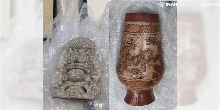 Foto: INAH // Entre las piezas destaca una urna funeraria zapoteca.