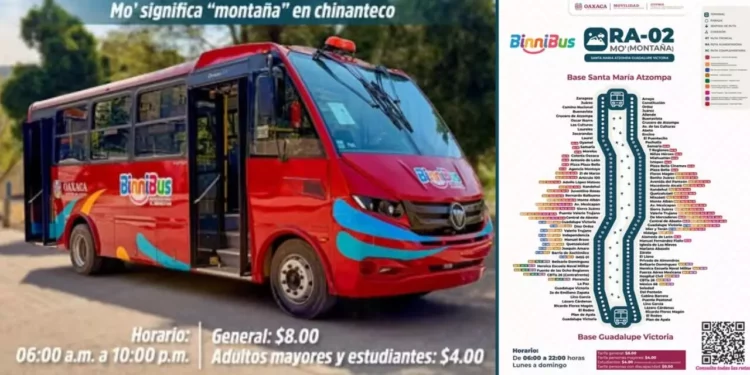 Binnibus expande su red: arranca la ruta Ra-02 “Mo’” entre Atzompa y Guadalupe victoria