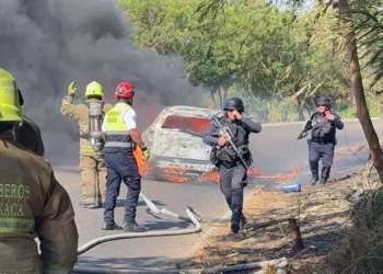 Bomberos y Protección Civil se movilizaron para apagar los incendios de autos.
