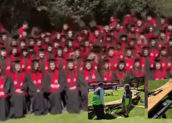VIDEO | Drama en la Ibero: Colapsan gradas durante foto de graduación y dejan 23 lesionados