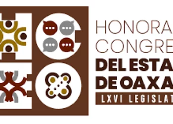 Foto: Congreso de Oaxaca // El nuevo logo que, señalan “no costó nada”.