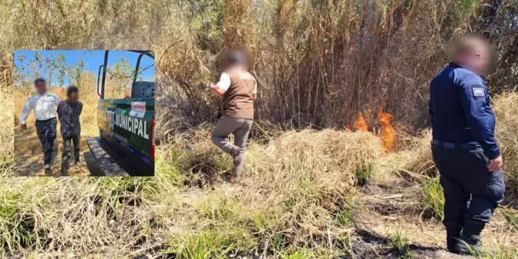 Quema ilegal de pastizales desata incendio y termina en detención en Huajuapan