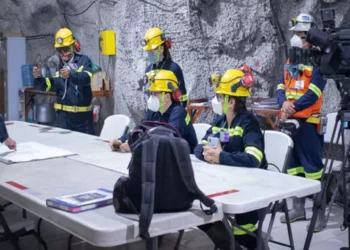 Interior de la mina San José, cerrada en abril de 2025.