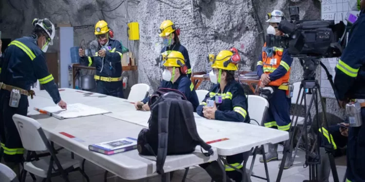 Interior de la mina San José, cerrada en abril de 2025.