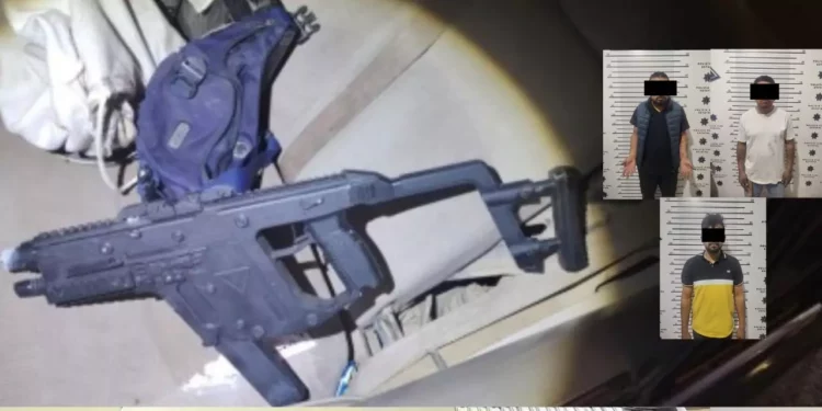 Detienen a tres hombres con réplica de arma larga en pleno centro de Oaxaca