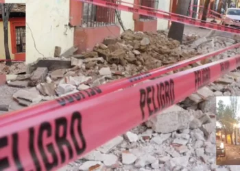 VIDEO | Colapsa marquesina en el Centro Histórico de Oaxaca; alerta por deterioro de inmuebles