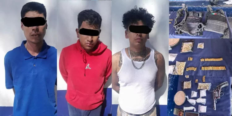 Cae célula de narcomenudeo en Oaxaca: tres detenidos tras denuncia de violencia y aseguramiento de armas y droga
