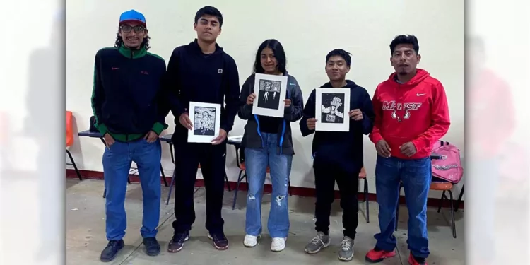13 jóvenes del Bachillerato Integral Comunitario (BIC) 02 de Santa María Alotepec exploraron el mundo del fanzine.
