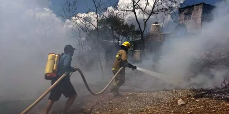 Elementos de Bomberos sofocaron el incendio registrado en el Libramiento Norte.