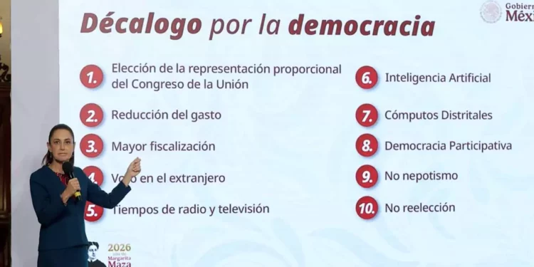 Foto: internet // Presenta Claudia Sheinbaum el ‘Décalogo’ de la Reforma Electoral.