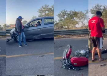 VIDEO | Curva de riesgo en Zimatlán: choque múltiple deja motociclista herido