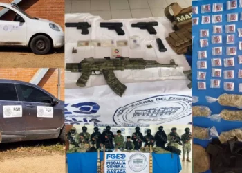 Cae célula criminal en la frontera Oaxaca-Veracruz; aseguran armas, droga y un centro de operaciones