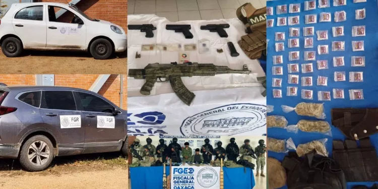 Cae célula criminal en la frontera Oaxaca-Veracruz; aseguran armas, droga y un centro de operaciones