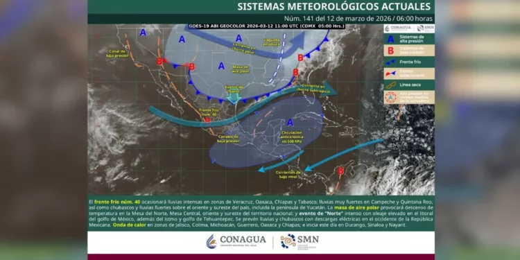 Frente frío 40 traerá lluvias, vientos de hasta 90 km/h y oleaje fuerte en Oaxaca