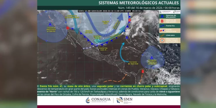Frente frío 41 sacude Oaxaca: lluvias, vientos de hasta 120 km/h y caída de temperaturas