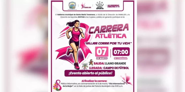 “Mujer, corre por tu vida”: critican al alcalde de Tonameca por lema insensible en carrera del 8M