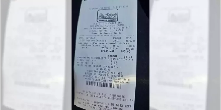 Foto: redes sociales // El recibo prueba del abuso de la tienda departamental.