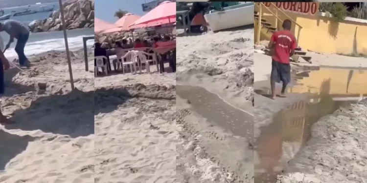VIDEO | ¿Aguas residuales al mar en plena Semana Santa? Video exhibe posible descarga en playa de Puerto Escondido