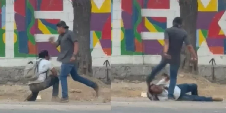IMÁGENES | Brutal agresión queda captada en video cerca del Tecnológico de Oaxaca; hombre es golpeado con una piedra
